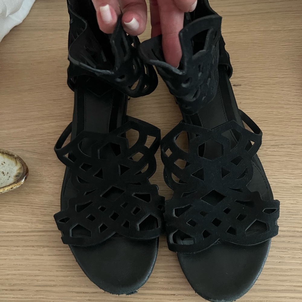 Brian Atwood Black cutout Sandals